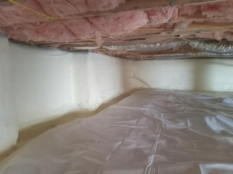 Crawl space encapsulation with closed-cell spray foam for Flat Roof Repair in Southold