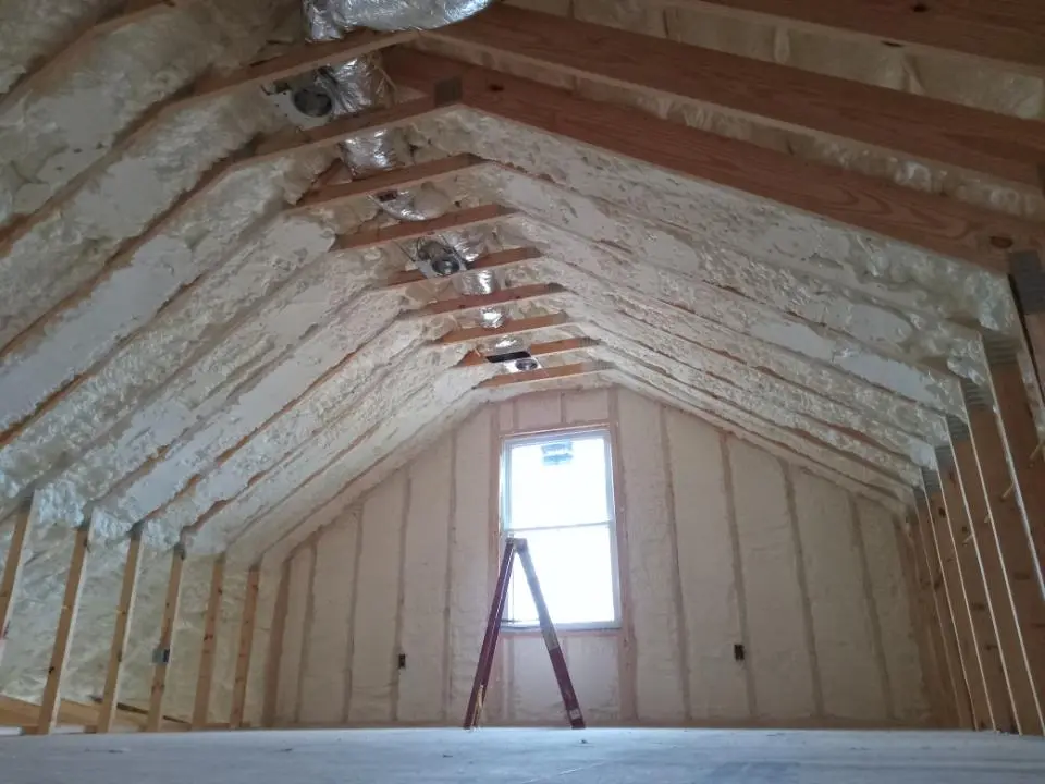 Spray foam roofing application for Crawl Space Insulation project in Southold